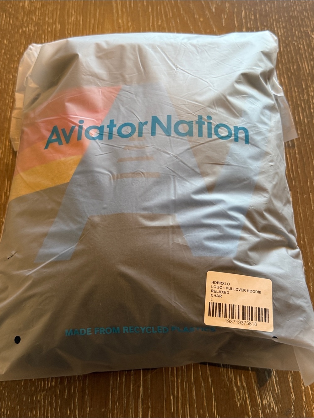Aviator Nation Logo Pullover Relax Hoodie Charcoal L New - Picture 7 of 8